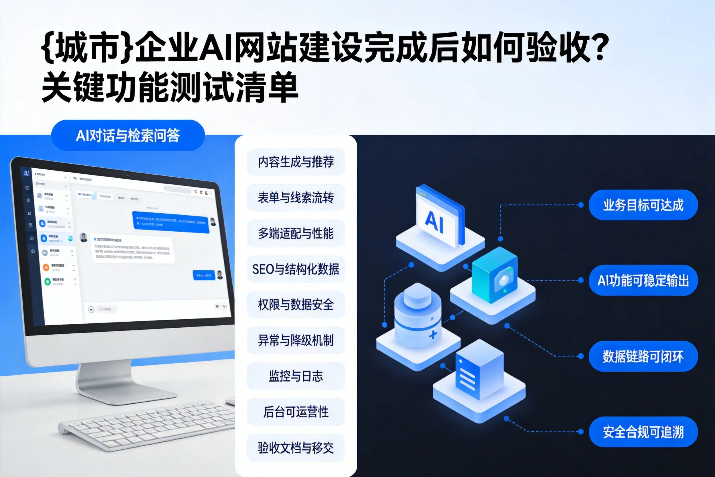 重庆企业AI网站建设完成后如何验收?关键功能测试清单