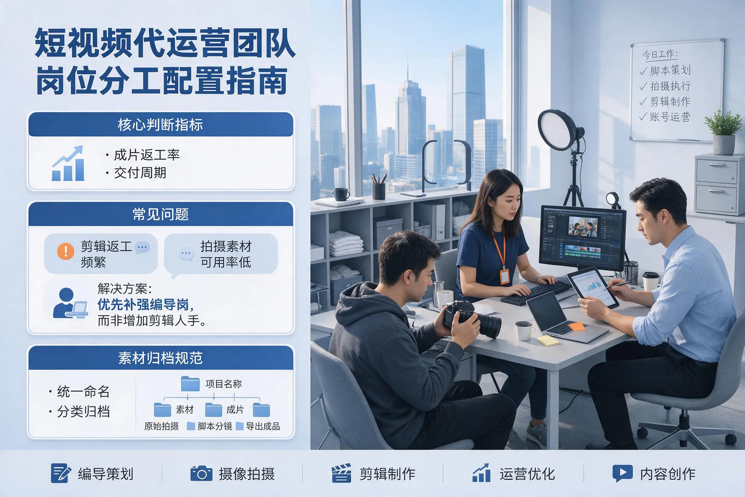 短视频代运营团队如何配置？重庆企业岗位分工科普说明