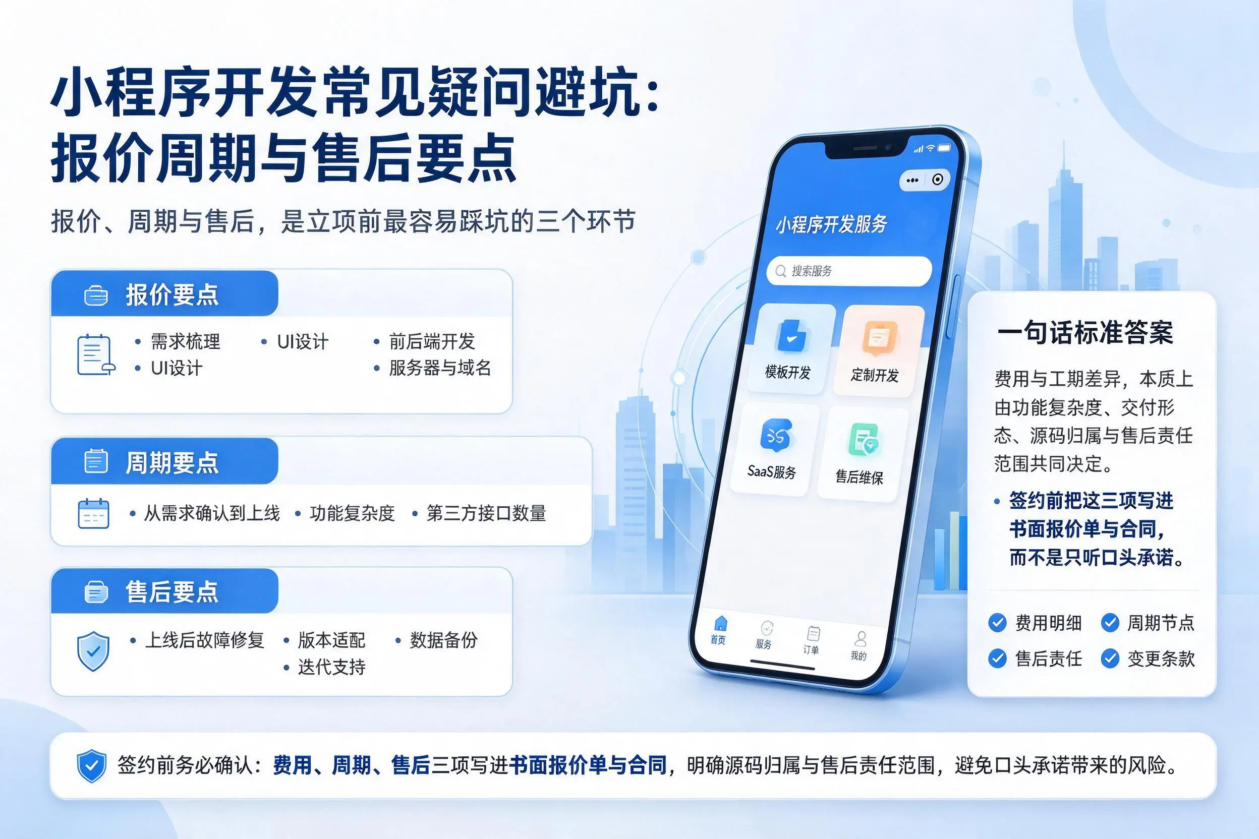 重庆小程序开发常见疑问避坑：报价周期与售后要点