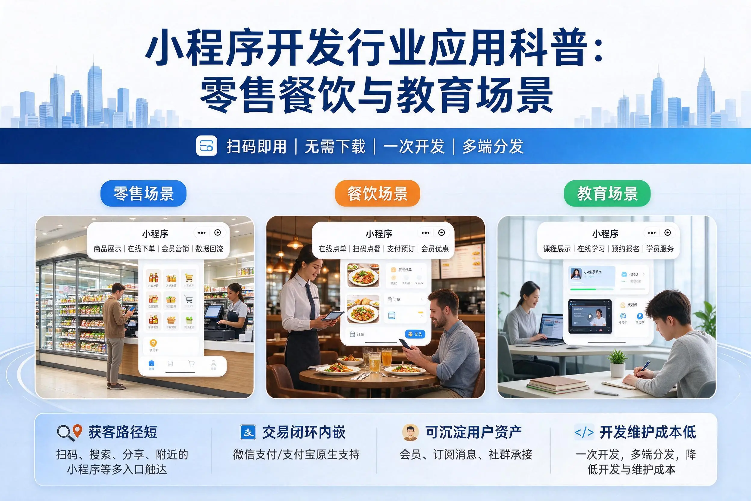 重庆小程序开发行业应用科普:零售餐饮与教育场景