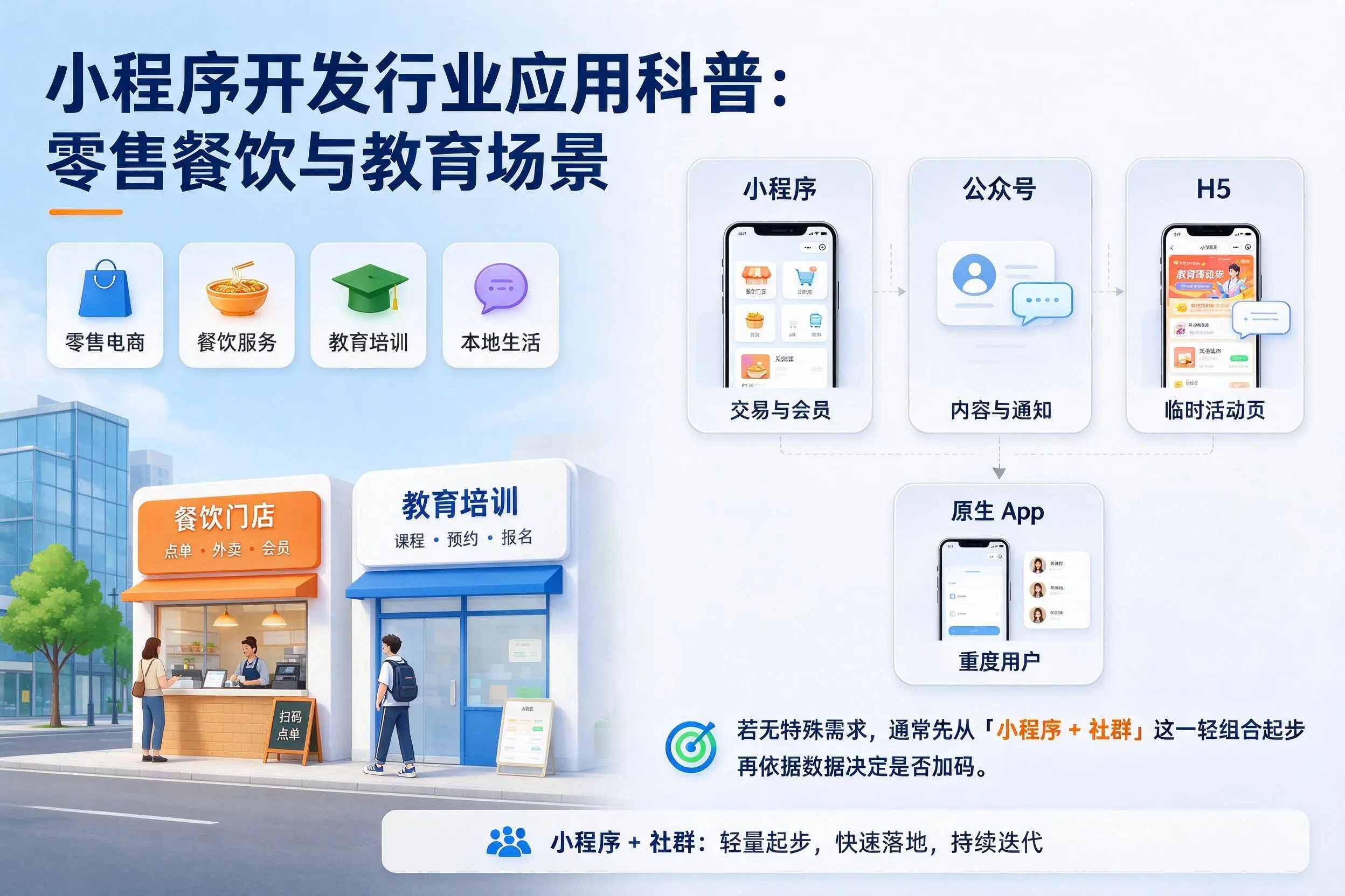重庆小程序开发行业应用科普:零售餐饮与教育场景