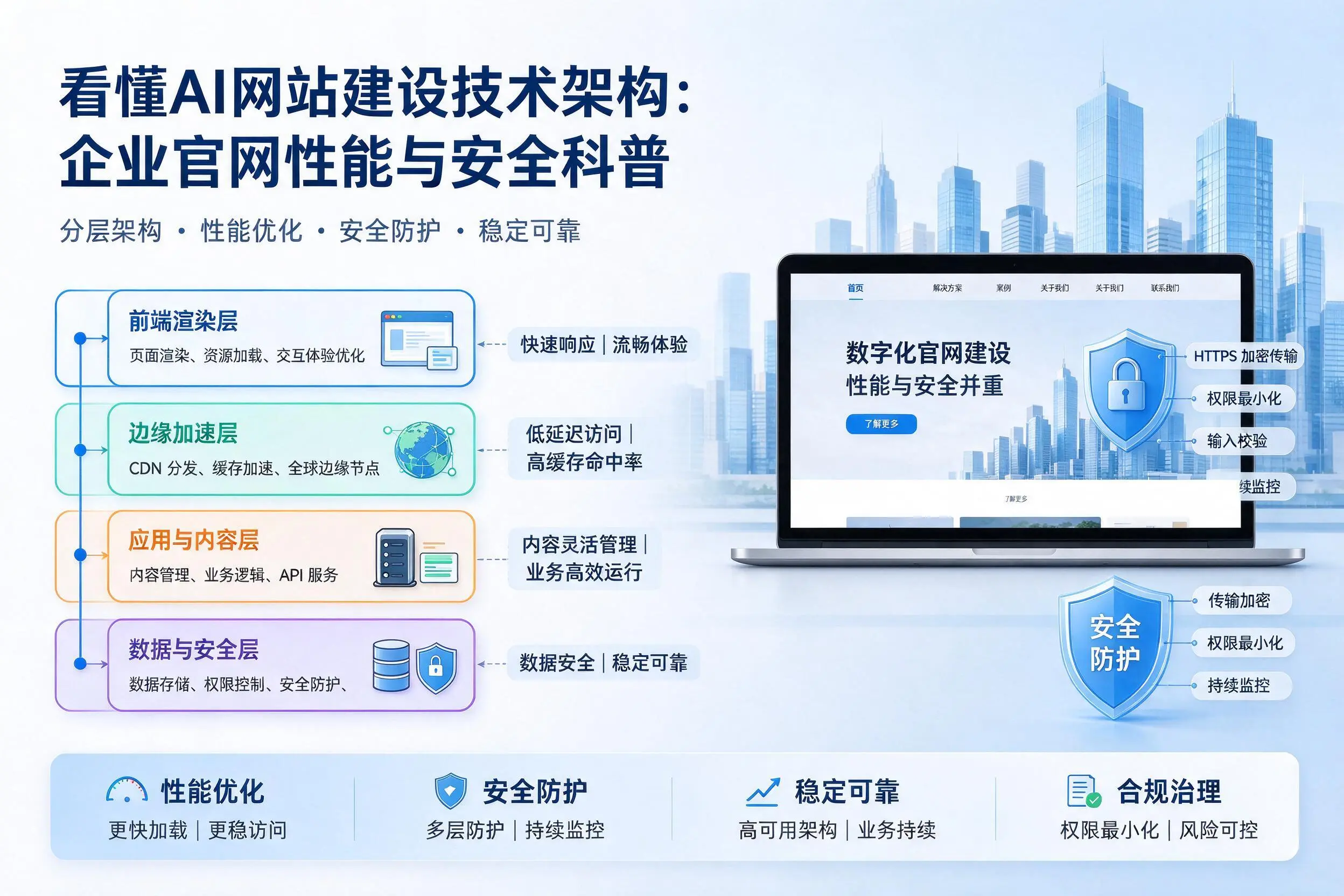 看懂AI网站建设技术架构：重庆企业官网性能与安全科普