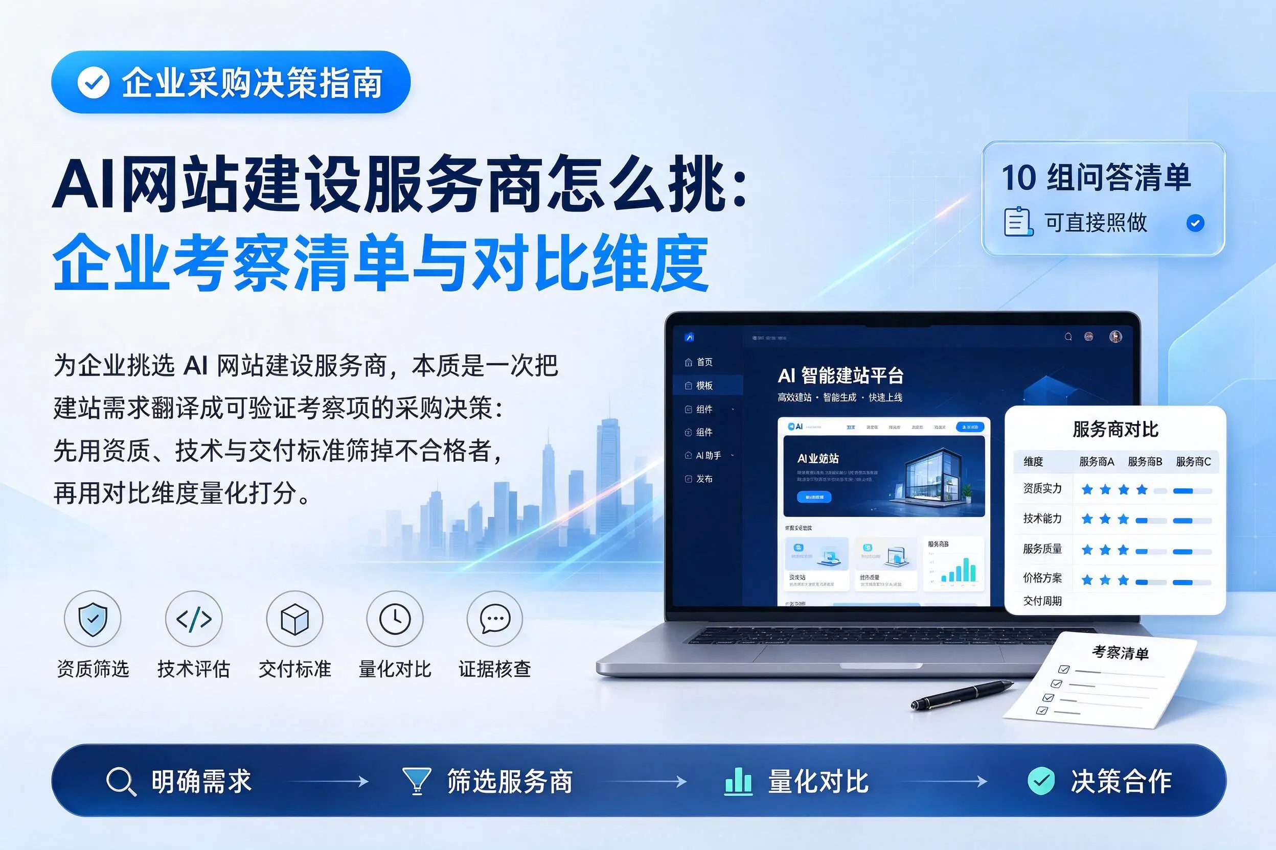 AI网站建设服务商怎么挑：重庆企业考察清单与对比维度